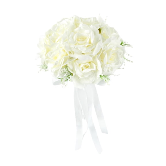 balikha Bridal Wedding Throw Bouquet Artificial Flower Bunch Handmade Elegant Wedding Bouquet for Bride for Holiday Valentine's Day