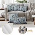 thumbnail image 6 of Teal Forest Birds Outdoor Waterproof Pillow Covers, Modern Oil Painting Art Decorative Square Throw Pillowcase Sofa Cushion Sham for Patio/Couch/Chair, 18"x18" 2 Pack, 6 of 8