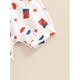 thumbnail image 5 of Suealasg Baby Girls 4th of July Overall Shorts Sleeveless Stars Popsicle Print Rompers Shorts 3 6 9 12 18 Months Newborn Summer Independence Day Clothes, 5 of 6