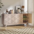 thumbnail image 5 of Bohemian Sideboard with Solid Wood Legs ,Buffet Cabinet with Painted Door Panel- Accent Cabinet for Dining Room, Living Room, or Hallway,Natural, 5 of 11