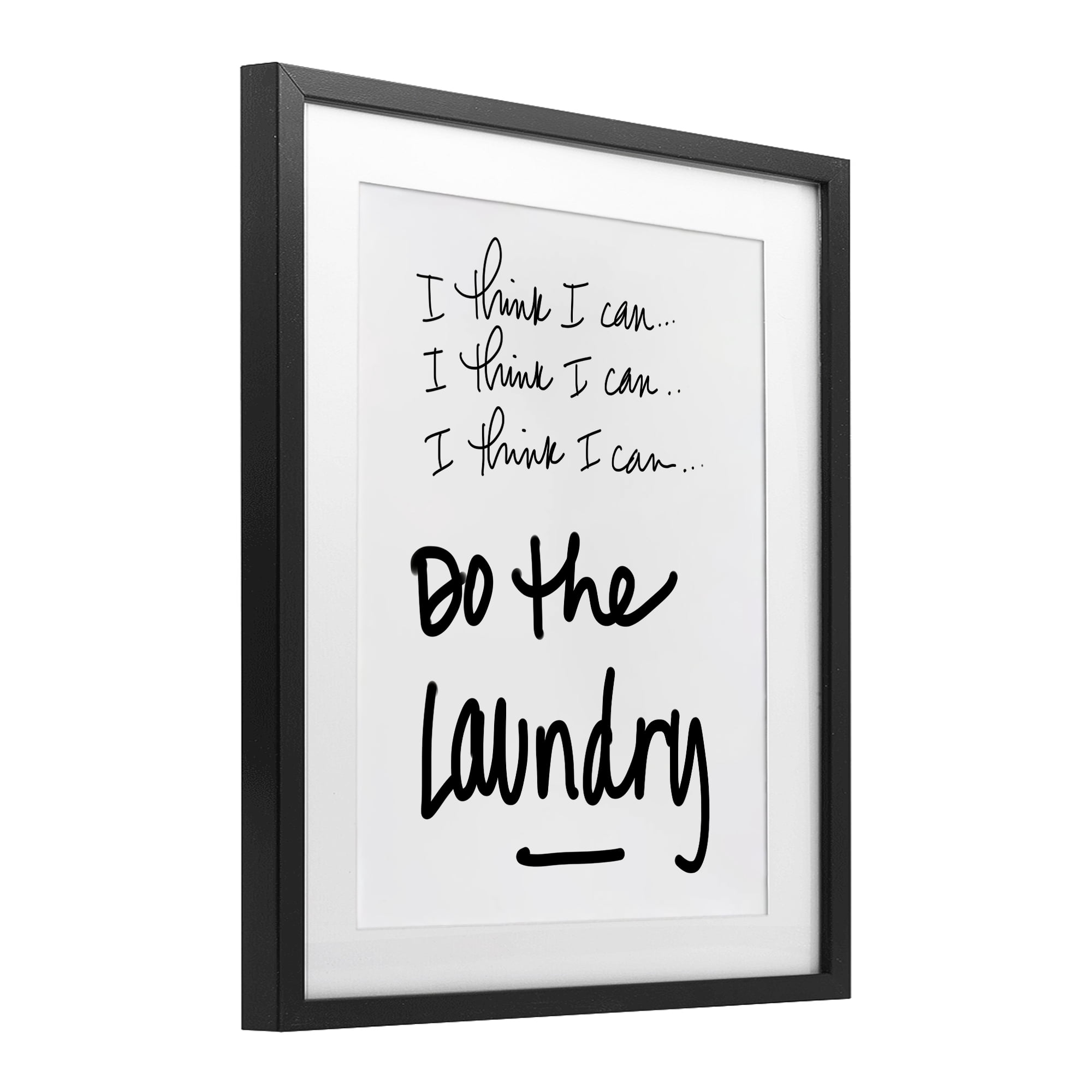 Stupell Industries Think I Can Do Laundry Black Framed Print Under Glass, design by SD Graphics Studio