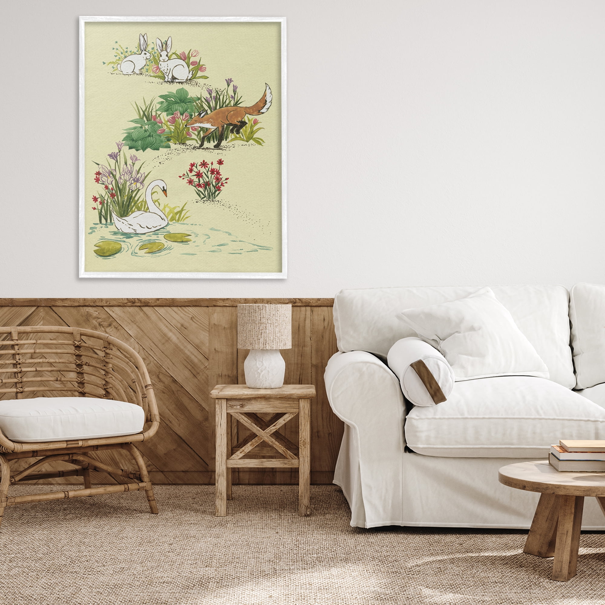 Stupell Industries Animals In Nature Scenes White Framed Giclee Art, design by Grace Popp