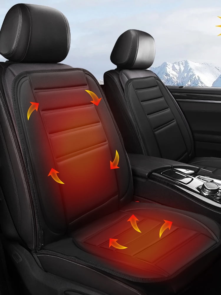 Protoiya Heated Seat Cover 12V/24V Car Heating Seat with 3 Heat Setting and  Timing Fast Heating Car Travel Seat Cushion Non-Slip Car Seat Warmer for