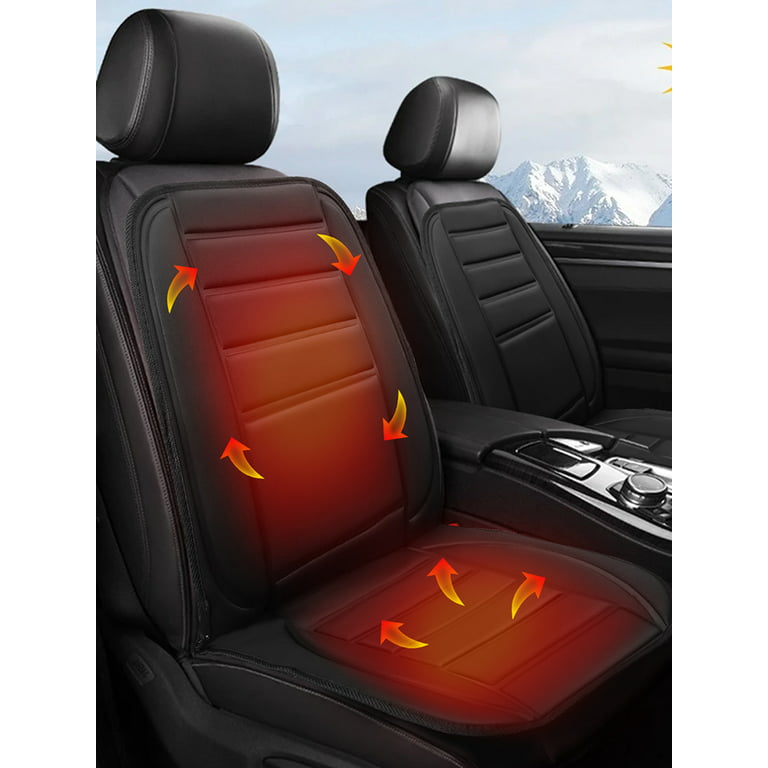 Car & SUV & Truck Seat Cushion, Black Polyester, Universal, 1PK, Heated,  Warm, For Winter