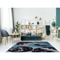 thumbnail image 2 of Linon Corfu Damask Frieze Yarn Pile 8'x10'3" Area Rug in Grey & Turquoise, 2 of 3
