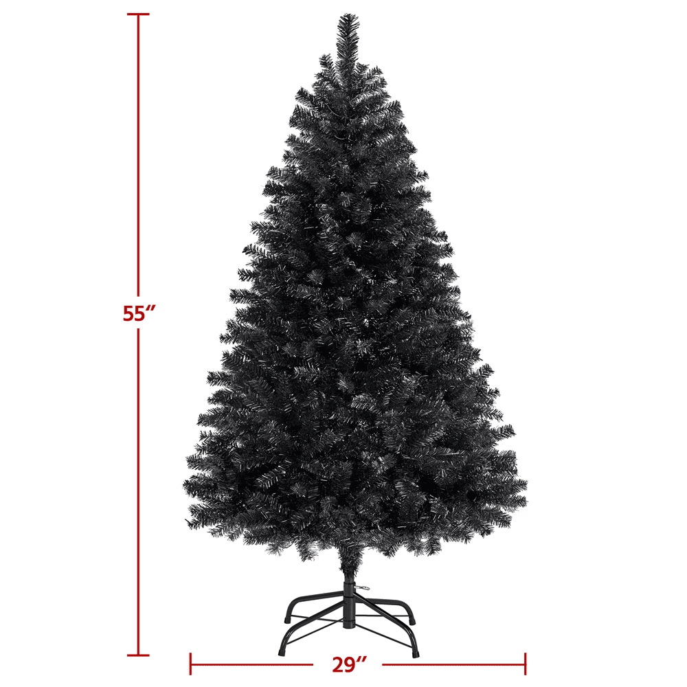 Alden Design 4.5Pre-lit Spruce Artificial Christmas Tree with 150 Incandescent Warm White Lights Holiday Decorative, Black
