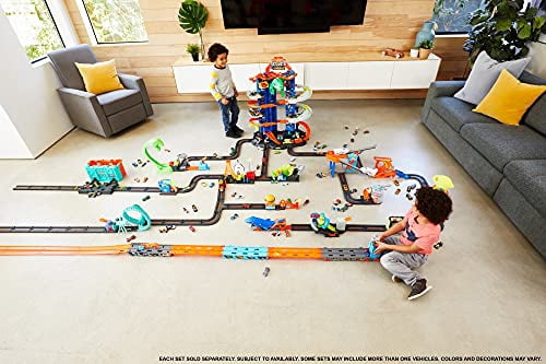 Hot Wheels City Robo T-Rex Ultimate Garage Multi-level multi-play mode Park 100 plus 1:64 scale cars