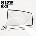 thumbnail image 3 of BOHEN 12x6FT/9x5FT/6x4FT Portable Metal Soccer Goal for Backyard with Carry Bag - Fun for Outdoor Indoor Training Games for Kids Adult, for Easy Storage and Transportation (9x5FT, 1 Piece, Black), 3 of 8