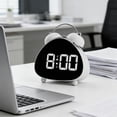 thumbnail image 4 of Reloj despertador de escritorio compacto: silencioso, sencillo, funciona con pilas, tiene una pantalla clara y un suave sonido de despertador, ideal para el dormitorio, el estudio o la oficina., 4 of 6