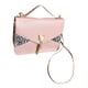 thumbnail image 5 of Bolsos de hombro con solapa para mujer, bolso de mano con correa ajustable, elegantes bolsos con borlas y cierre. rosa, 5 of 9
