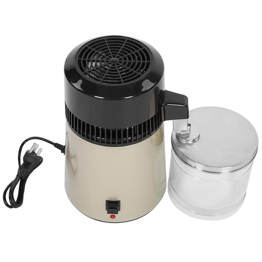 Tebru Electric Pure Water Distiller Countertop Stainless Steel Shell