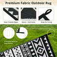 GOTGELIF 9x12 Waterproof Outdoor Rug, PP Tube Woven, Patio Decor