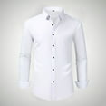 thumbnail image 2 of YLSDY Men's Long Sleeve Dress Shirts Stretch Wrinkle Free Button Down Shirt Business Wedding Formal Shirts Regular Fit White L, 2 of 5