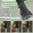 Black Kitchen Faucet Pull Down Sprayer Commercial Single Hole Deck