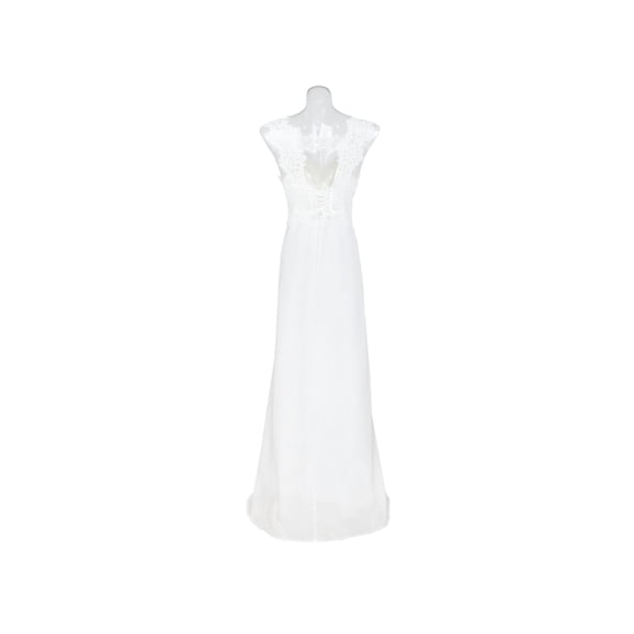 HONMEET Vintage White Strapless Lace Wedding Dress Comfortable Elegant Bridal Gown for Women