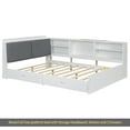 thumbnail image 6 of Wood Full Size platform bed with Storage Headboard, Shelves and 2 Drawers, White, 6 of 18