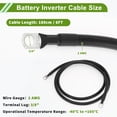 thumbnail image 4 of Cables de batería de inversor de 2 AWG de 3/8" Lug, cobre estañado, 1 pieza, negro, 6 pies, 4 of 7