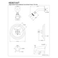 thumbnail image 2 of Kingston Brass KB3631AXT Tub and Shower Trim Only, Polished Chrome, 2 of 2