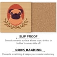 thumbnail image 6 of GZHJMY Square Drink Coasters, 4 Pcs Portrait of a Pug on Wood Absorbent Ceramic Coffee Coasters for Drinks with Cork Base Housewarming Gift for Home Decor, 6 of 6