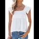 thumbnail image 1 of Blusa Informal de Mujer con Cuello Cuadrado, Volantes, Mangas , Peplum, Babydoll, Sin Mangas, Color , Talla S, 1 of 8