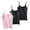 A-Yellow, variant on Miorin 3 Pieces Women Camisole Tank Tops with Built-in Padded Bra, Adjustable Spaghetti Strap Scoop Neck Modal Cami Shirts, Wireless Shelf Bra Undershirt for Daily Casual Lounge Outdoor, Beige M