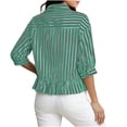 thumbnail image 6 of Sexlip Women's Blouse Short Sleeve Button Down Style Comfortable Wear Daily Wear Essential Durable Quality Fashion Forward Green XL, 6 of 8