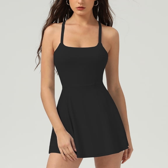 Top-kevin Tennis Dresses for Women Athletic Dress with Shorts Underneath Workout Dress Summer Golf Outfits