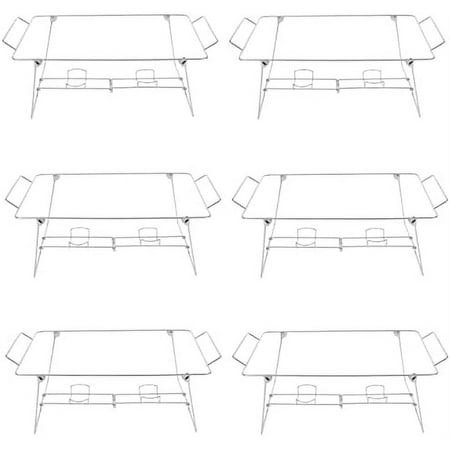 

Chafing Wire Rack 6 Pack For 24X12 Inch Pans - Empty Folding Reusable Buffet Wire Rack Chafing Stand Foldable Food Warmer Rack Dish Stands Heater Chafer Racks - Catering Buffet Wedding