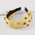 thumbnail image 4 of Headbands for Women,Women's Headbands,Headbands for Women Head Bands,Knotted Wide Headband，Jeweled Embellished Top Hairband Fashion Elegant Ladies Hair Band - yellow, 4 of 5