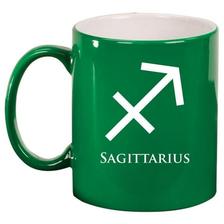 

Sagittarius Zodiac Horoscope Ceramic Coffee Mug Tea Cup Gift (11oz Green)