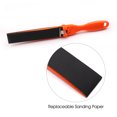 thumbnail image 3 of Lija para guitarra con mango ergonómico y bandas reemplazables - Ideal para pulir trastes, puentes y cejillas - Color naranja, 3 of 7
