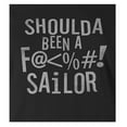 thumbnail image 2 of 9 Crowns Tees Mens Womens Shoulda Been a Sailor Funny Cursing T-Shirt (Juniors Black, X-Small), 2 of 4