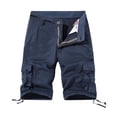 thumbnail image 2 of UVEASISHA Ripstop Cargo Shorts for Men Relaxed Fit Outdoor Short Pants Tactical Work Shorts with Pockets Navy S, 2 of 3