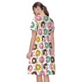 thumbnail image 2 of Bixox Robe d'Été à Manches Courtes pour Femmes Robe Ample Longueur Genou avec Poches-Coloré Donuts, 2 of 7