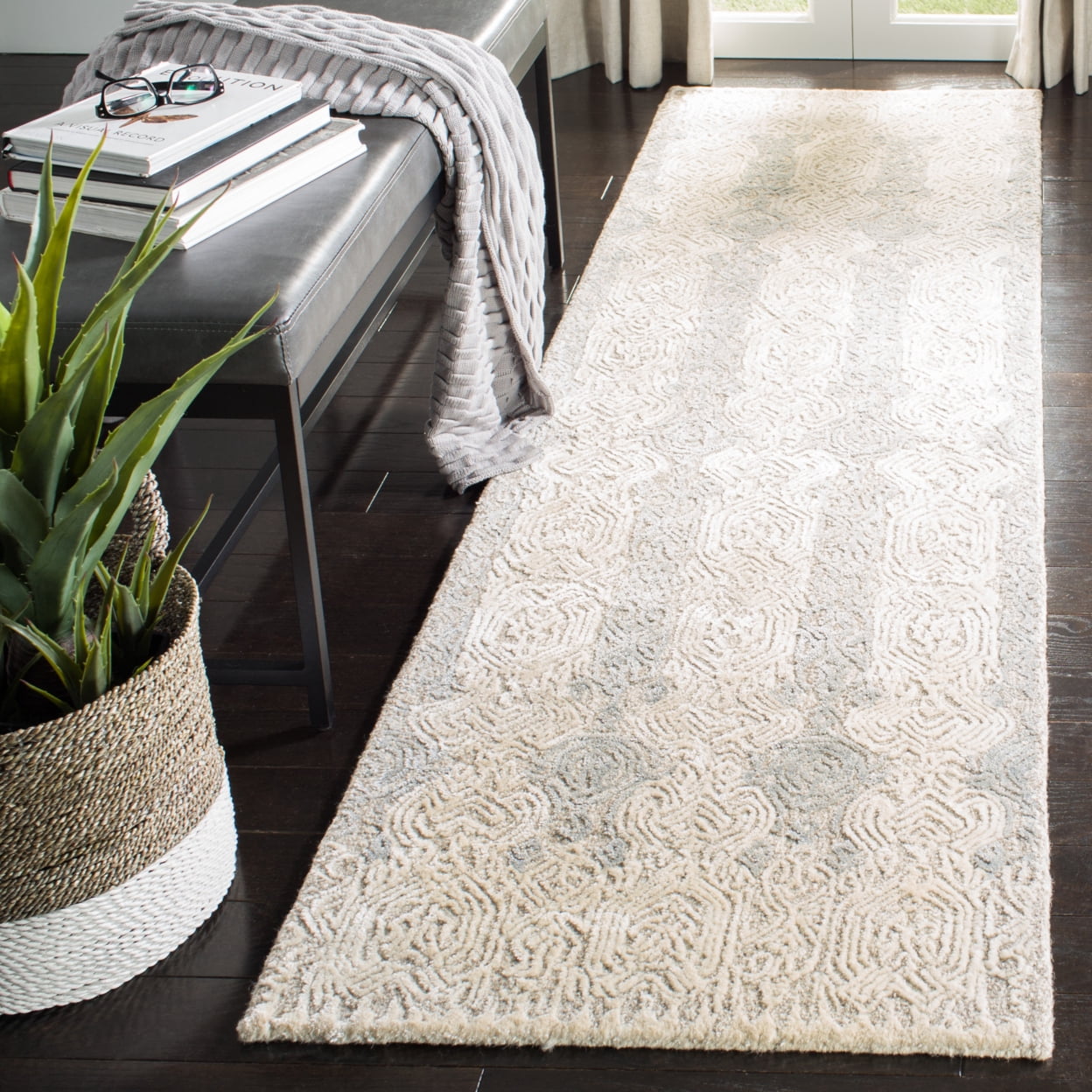 SAFAVIEH Glamour Aubree Abstract Area Rug, Grey/Ivory, 2' x 3'