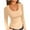 Khaki, variant on Womens Tight Shirts Scoop Neck Long Sleeve Slim Tops Basic Solid Color Layered Undershirts Tee