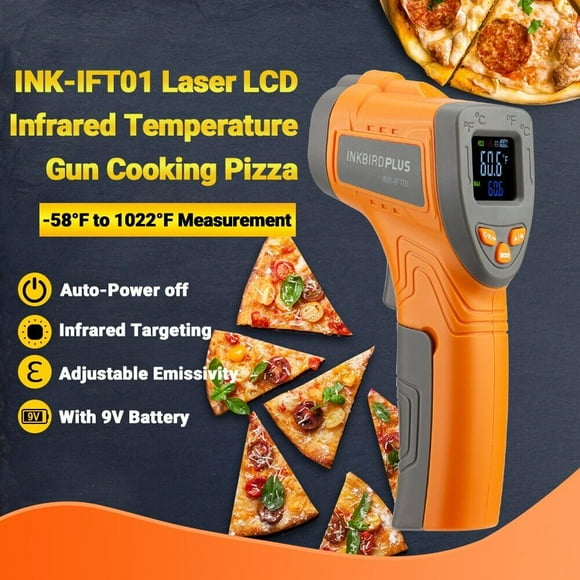 Inkbird Laser Thermometer Gun, INK-IFT01 Infrared Thermometer Cooking Gun Digital IR Thermometer Temp Gun for Reptiles, -58℉~1022℉ (-50℃~550℃)