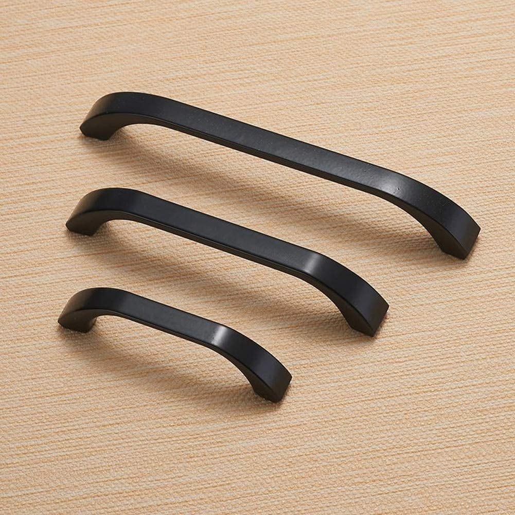 Txinmin Home Black Cabinet Handles 10 pack Kitchen Cabinet Pulls 2-1/2" Hole Centers Euro Style Drawer Hardware