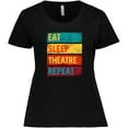 thumbnail image 3 of Inktastic Eat Sleep Theatre Repeat Drama Gift for Actor Women's Plus Size T-Shirt, 3 of 5