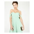 thumbnail image 3 of SEQUIN HEARTS Womens Green Off Shoulder Full-Length Formal Shift Dress 1, 3 of 3