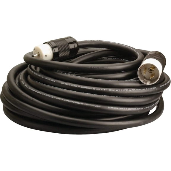 Coleman Cable 25 Ft SEOW Extension Cord With Hubbell Twist Lock Ends - 6/3-8/1