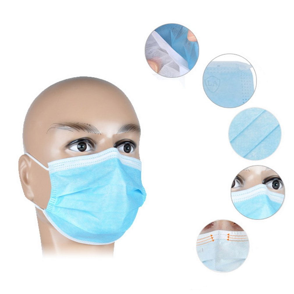 50Pcs Disposable Medical Dustproof Surgical Face Mouth Masks Ear Loop by