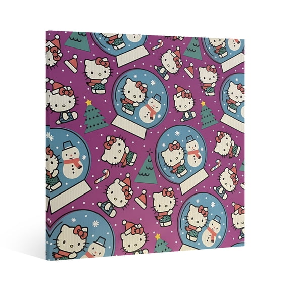 hello kitty Canvas Wall Art Cartoon Wall Decor | HD Printed & Wooden framed wall art | Modern Wall Decor for Gift | Kids Room Decor | Made in USA 8x8 Inch