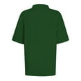 thumbnail image 4 of Mohiass Womens Polo Shirts Collared Solid Color T Shirts Loose Fit Wicking Button Up Shirts Trendy Summer Lapel Blouses Dressy Dark Green L, 4 of 4