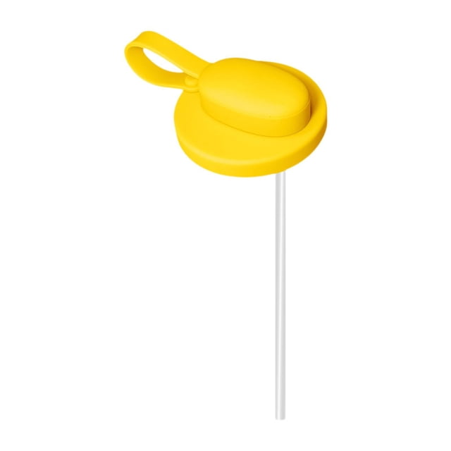 Tapa de silicona para latas de refresco con pajita, a prueba de derrames y fugas, ideal para cocina y hogar. Amarillo