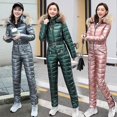 thumbnail image 4 of Traje de esquí de una pieza, chaquetas para mujer, parka con capucha de invierno, mono de algodón para mujer, monos con fajas, monos con cremallera, chándales, 4 of 4