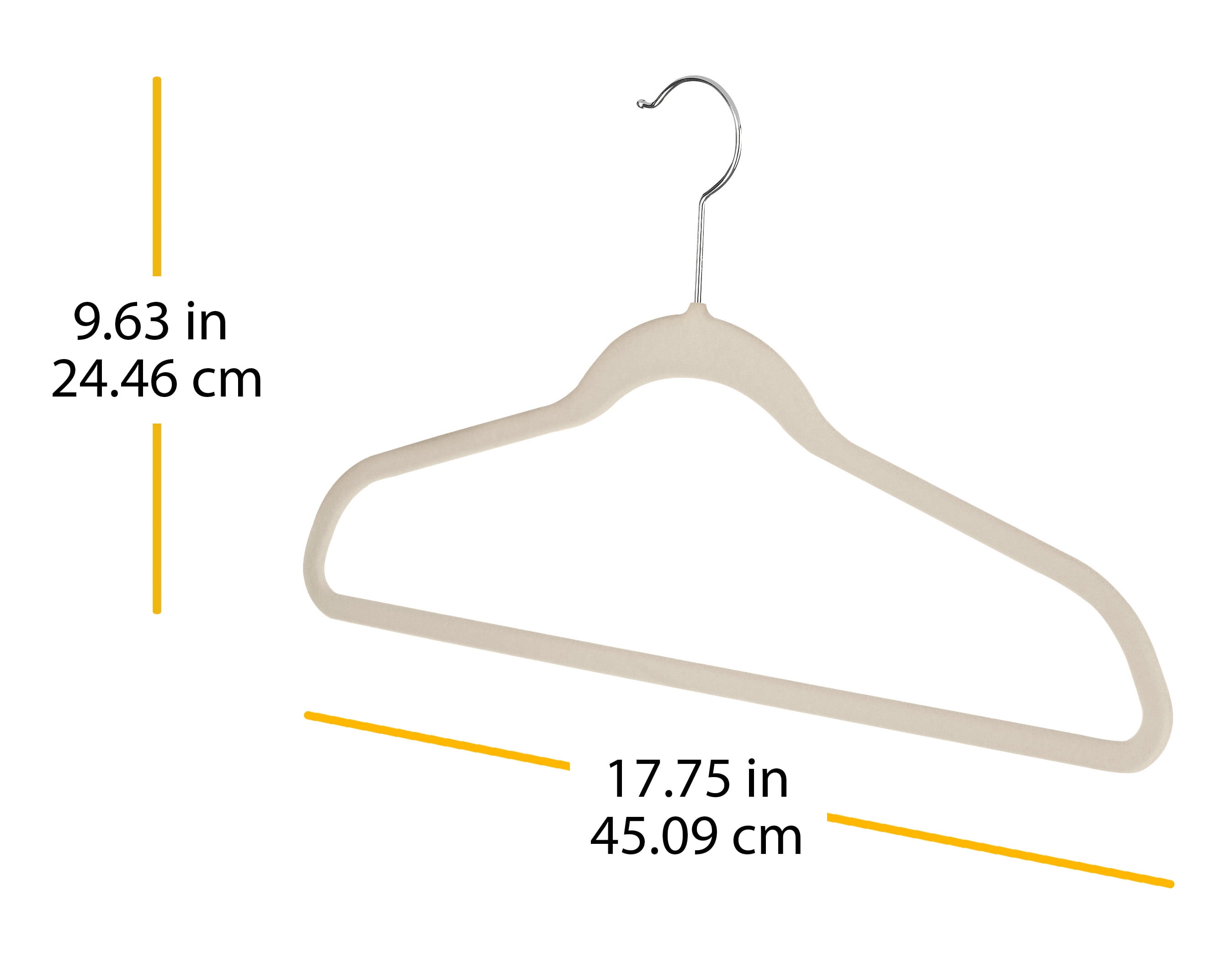 Whitmor Velvet Spacemaker Suit Plastic and Fabric Clothing Hangers, 20 Pack, Beige, Adult