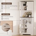 thumbnail image 4 of Farmhouse Corner Storage Cabinet with Door, Adjustable Shelf, Narrow Floor Organizer for Bathroom, Pantry, Living Room, Kitchen, 4 of 8
