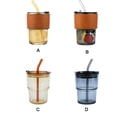 thumbnail image 3 of Yuarrent Vaso resistente a altas temperaturas, vaso de agua, bebidas calientes y sopas, taza de café de vidrio espesado Mostrada Ámbar (con tapa), 3 of 6