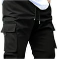 thumbnail image 4 of Dagugfen Mens Cargo Pants Drawstring Elastic Waist Fitted Comfy Casual Outdoor Camping Climbing Trousers, 4 of 5